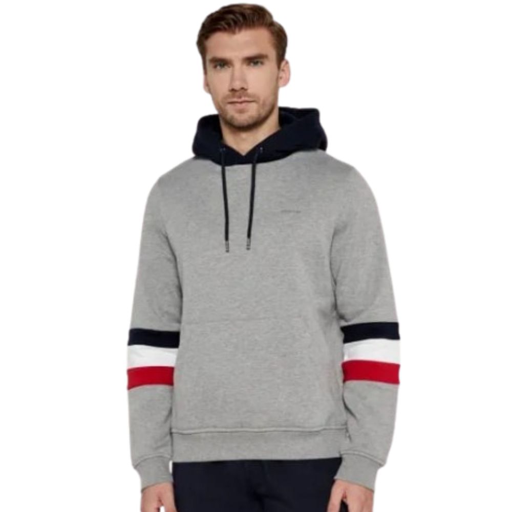 HECHTER PARIS REGULAR FIT GREY MEN HOODIE